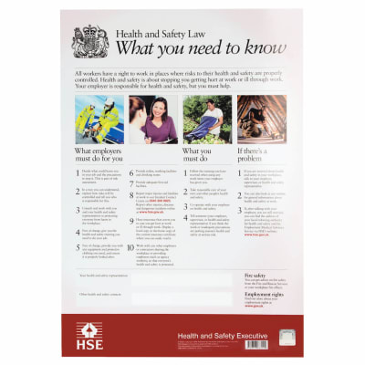 Health and Safety Law Poster - 415 x 595mm