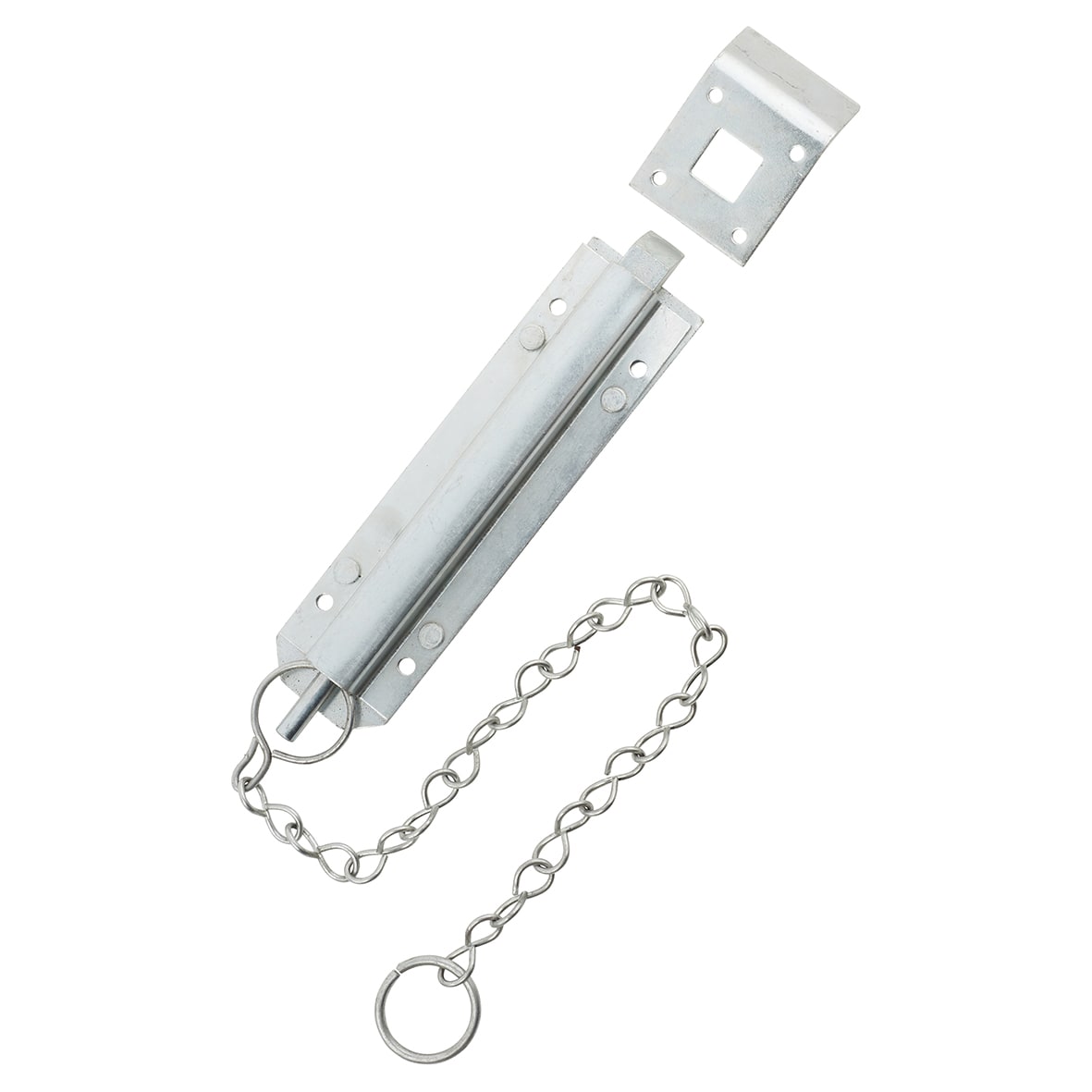 Garage Sprung Chain Bolt - 200mm Length - Zinc Plated