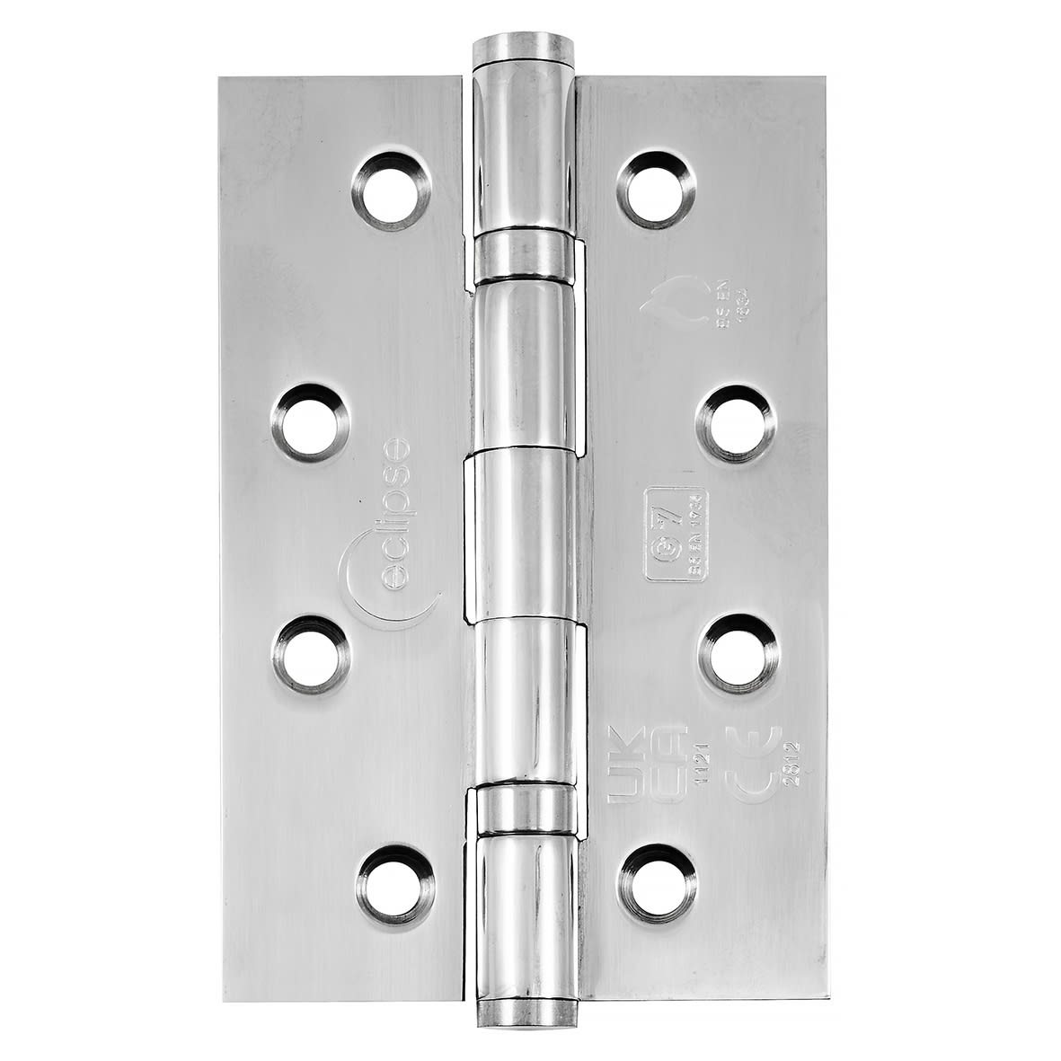 Ball Bearing Grade 7 Butt Fire Door Hinge - 102 x 67 x 2mm - Polished Stainless Steel - Pair