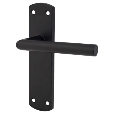 Matt Black Mitred Latch Door Handles - 172 x 44mm