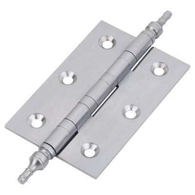 Finial Washered Butt Door Hinge - 75 x 50 x 2mm - Satin Chrome - Pair