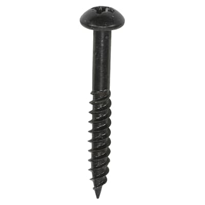 Blackjax Pozi Round Head Wood Screws - 10 x 1 1/2" - Exterior Black Organic - Pack of 200