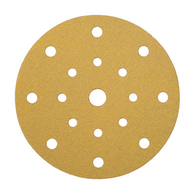Gold Sanding Disc 17 Hole - 150mm Diameter - Grit 120 - Pack of 100