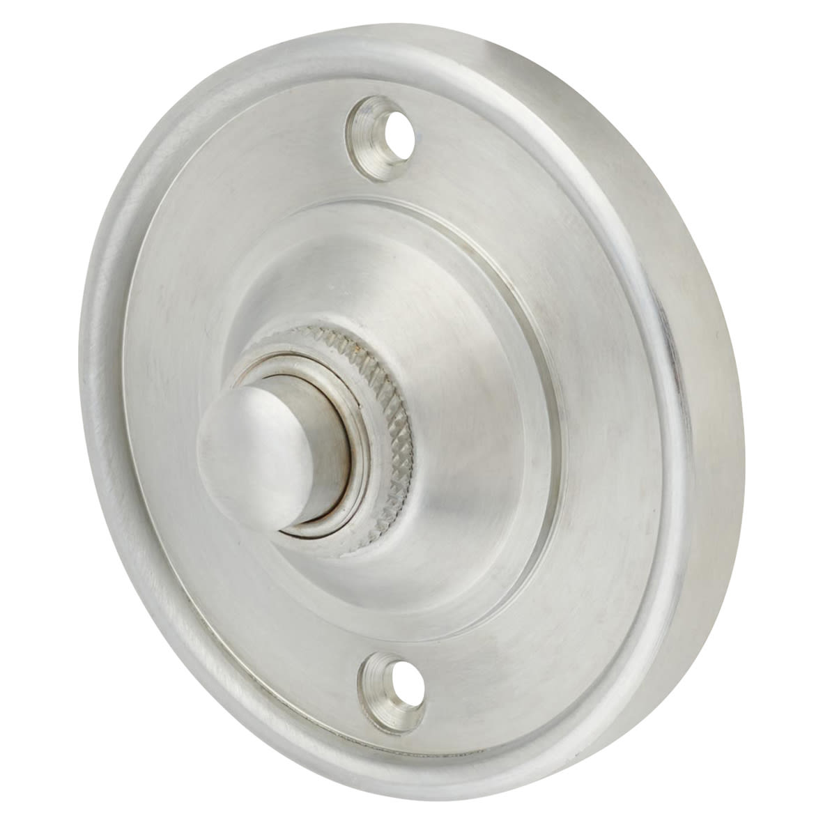 Satin Chrome Round Bell Push - 65mm Diameter
