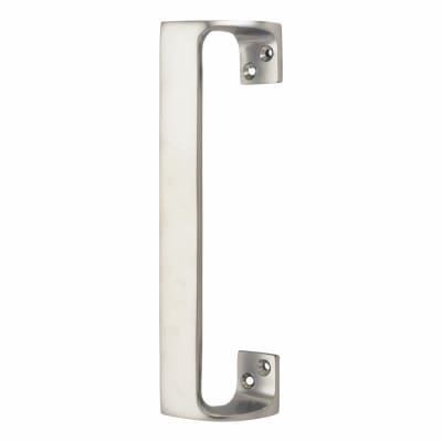 Satin Chrome Modern Offset Door Pull Handle - Screw Fix - 180mm Centres