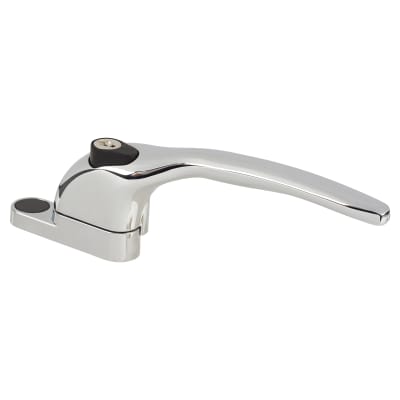 uPVC Offset Espagnolette Locking Multipoint Window Handle - Right Hand - Polished Chrome