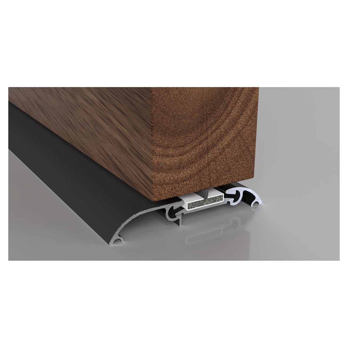 Fire and Smoke Threshold - 914mm Length - Inward/Outward Opening Doors - Black