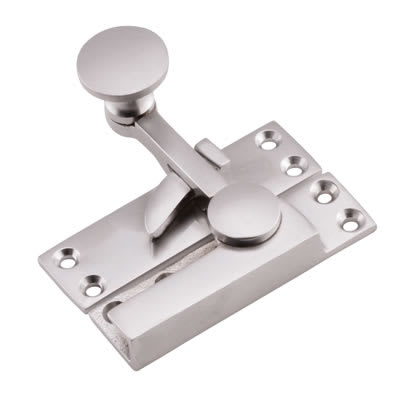 Quadrant Arm Sash Window Fastener - 72 x 21mm - Satin Chrome