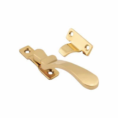 Victorian Wedge Casement Window Fastener - Reversible - Polished Brass