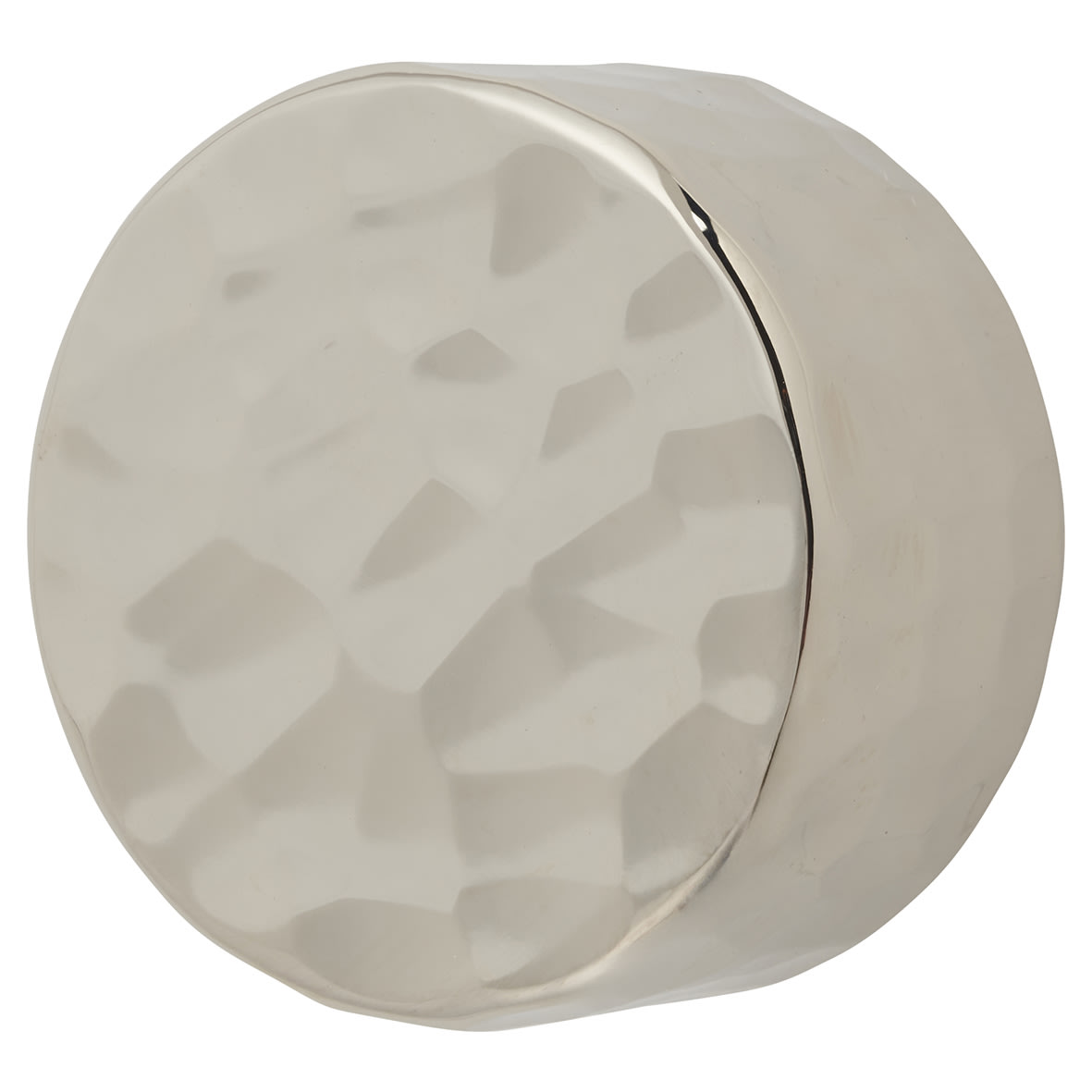 Leila Hammered Round Cabinet Knob - 35mm Diameter - Polished Nickel