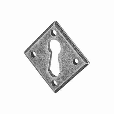 Diamond Escutcheon - 40mm Diameter - Keyhole - Pewter
