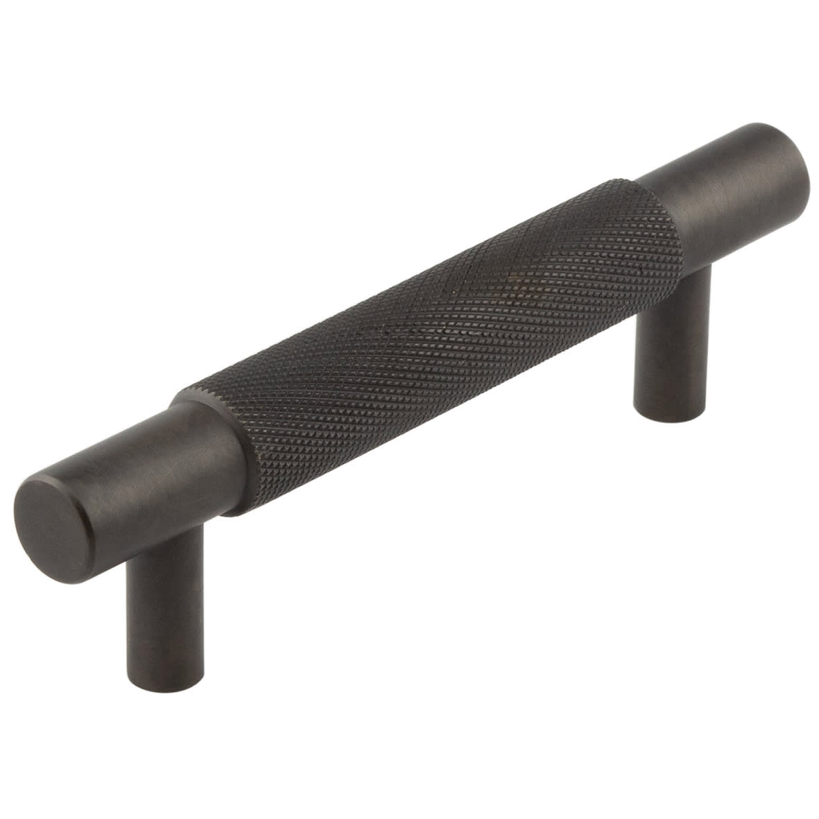 Taplow 18mm Knurled T-Bar Cabinet Pull Handle - 96mm c/c - Dark Bronze
