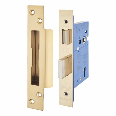 Bolt Through 5 Lever Sashlock - 78mm Case - 57mm Backset - PVD Brass