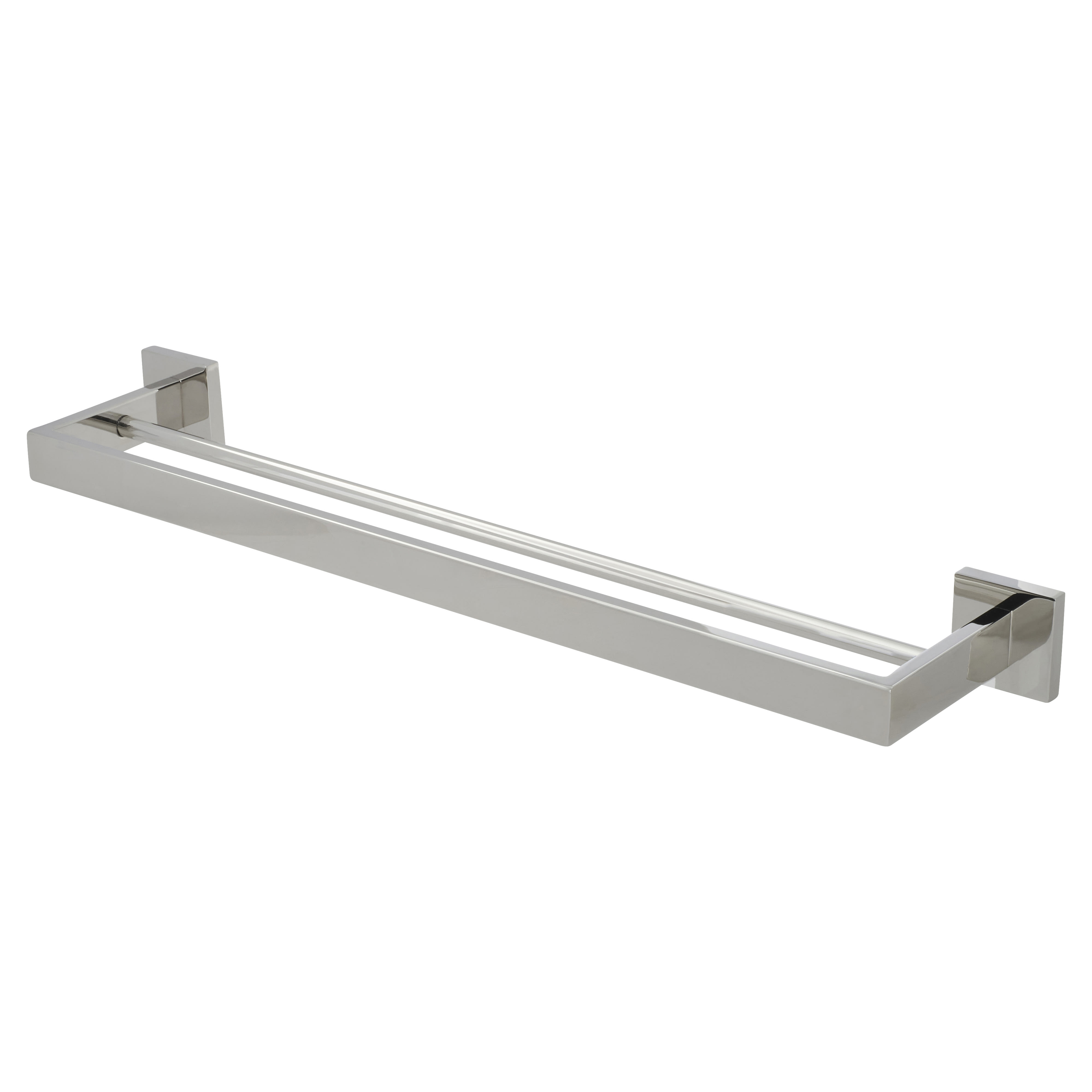 Modern Double Round Towel Rail - 600 x 120 x 55mm - Polished Stainless Steel