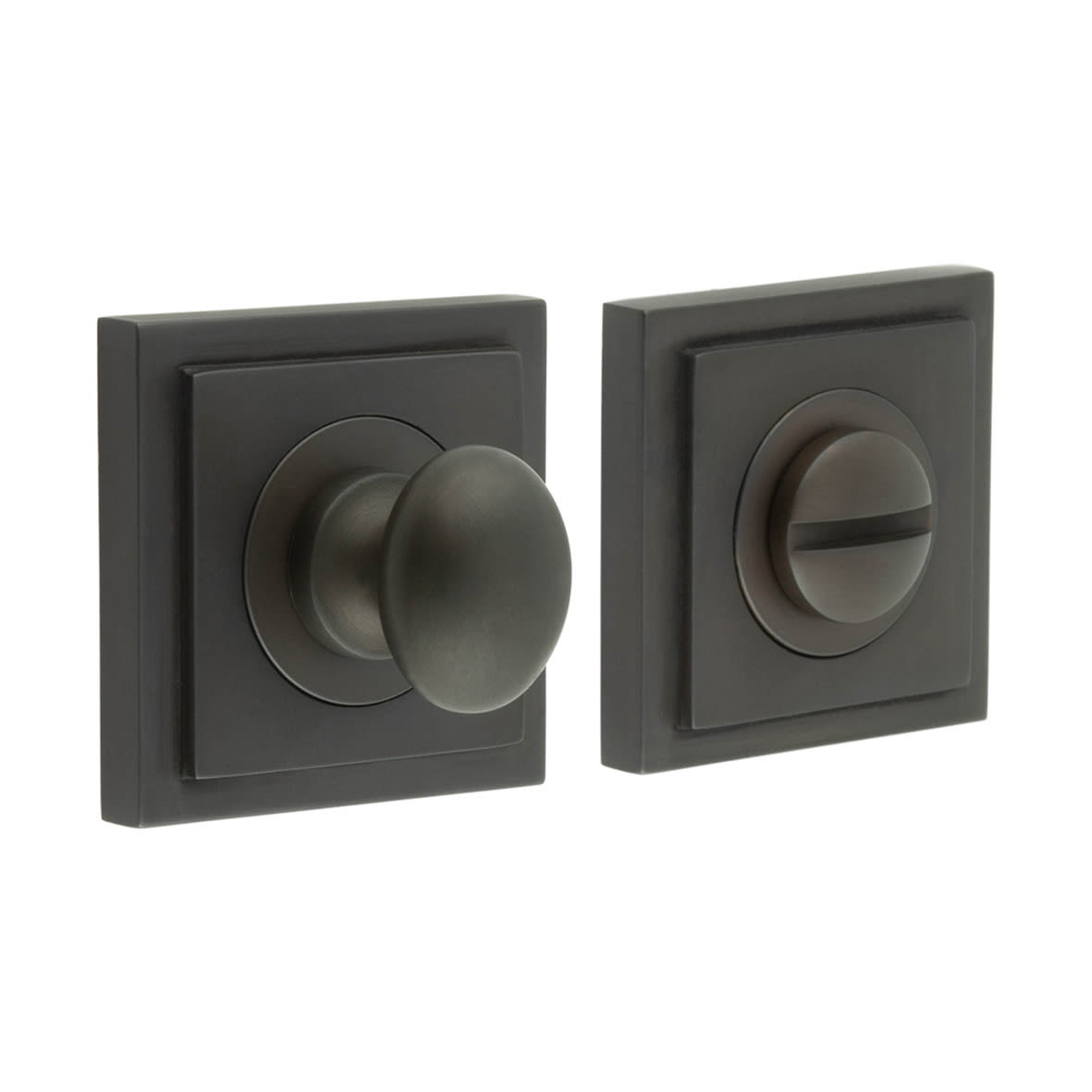 Inner 1 Turn & Release with Square Stepped Rose - 47 x 47mm - Dark Bronze