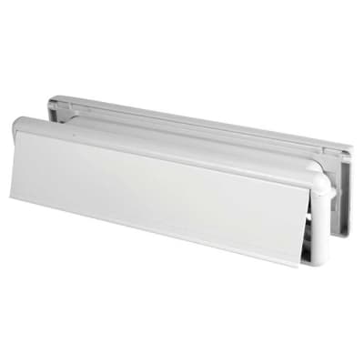 Seal Letter Plate - 265 x 70mm - Door Thickness 40-80mm - White