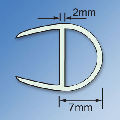 Clear PVC Shower Seal - Bubble Seal - Suits 8mm Glass