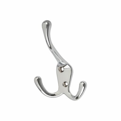 Tri-Pattern Hat & Coat Hook - 100 x 70mm - Polished Chrome - Pack of 5
