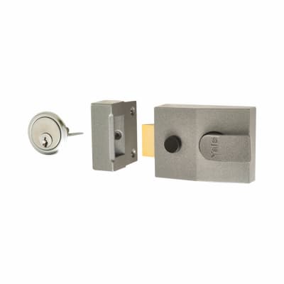 89 Double Locking Nightlatch - 60mm Backset - Grey Case/Satin Chrome Cylinder