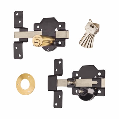 Locking Long Throw Gate Lock - 70mm Gate Thickness - 1 Keyhole/1 Button - 316 Stainless Steel