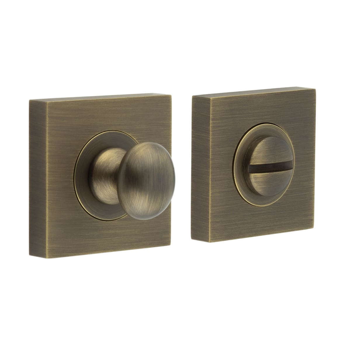 Inner 1 Turn & Release with Square Plain Rose - 47 x 47mm - Antique Brass