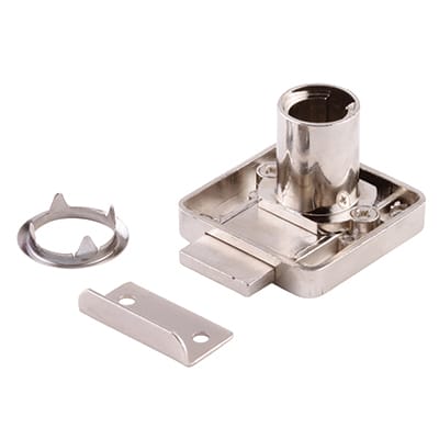 Drawer Lock - 18 x 22mm - Housing Only - Polished Chrome