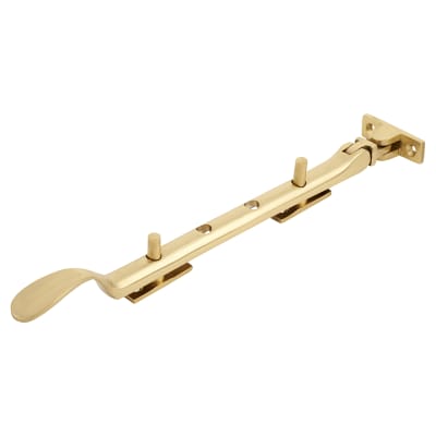 Cast Victorian Casement Window Stay - 10"/250mm Length - Polished Brass