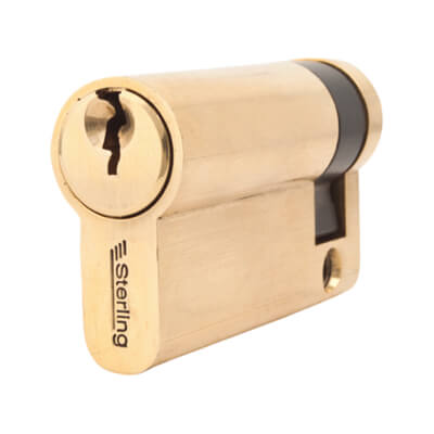 5 Pin 56mm Euro Single Cylinder - 45 + 11mm - Polished Brass - Keyed to Differ