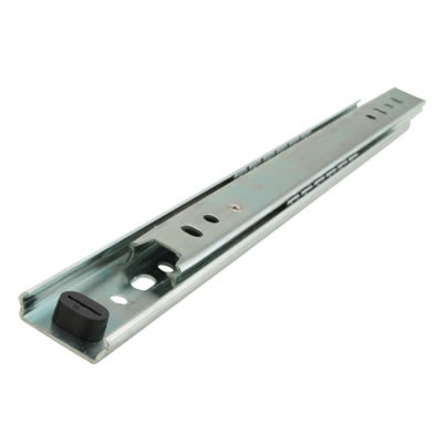 27mm Ball Bearing Drawer Runner - Single Extension - 250mm Length - 20kg - Zinc