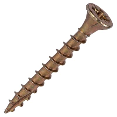 Cutter Pozi Countersunk Wood Screws - 5.0 x 30mm - Yellow Zinc - Pack of 200