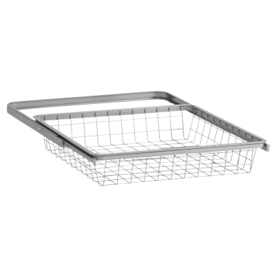 Top Track System - Click In Shallow Wire Basket & Gliding Frame - 449 x 430 x 85mm - Platinum