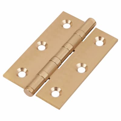 Performance Washered Butt Door Hinge - 76 x 51 x 2.5mm - Satin Brass - Pair