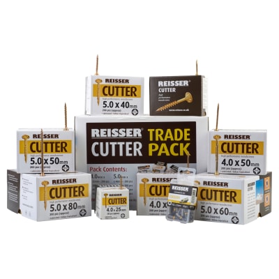 Cutter Pozi Countersunk Wood Screws Trade Pack - Yellow Zinc - Pack of 1600