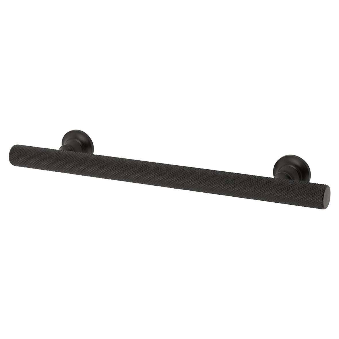 York 12mm Knurled T-Bar Cabinet Pull Handle - 128mm Centres - Matt Black