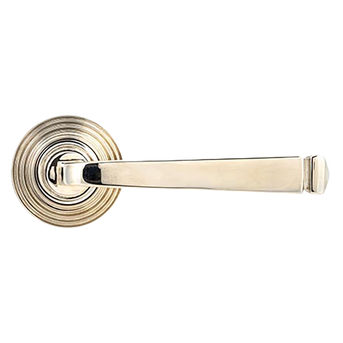 Polished Nickel Door Handles on Round Beehive Rose - Avon Range