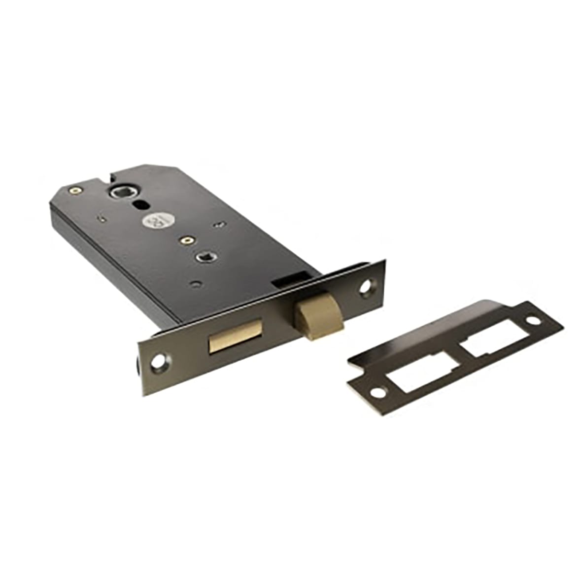 Bolt Through Horizontal Bathroom Lock - 149mm Case - 127mm Backset - Urban Dark Bronze