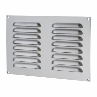 Hooded Louvre Vent - 242 x 165mm - 6650mm² Free Air Flow - Satin Chrome
