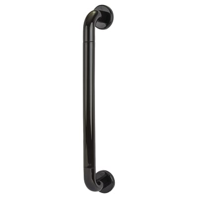 Ebony Black Nylon D-Bar Door Pull Handle on Rose - Screw Fix - 600mm c/c