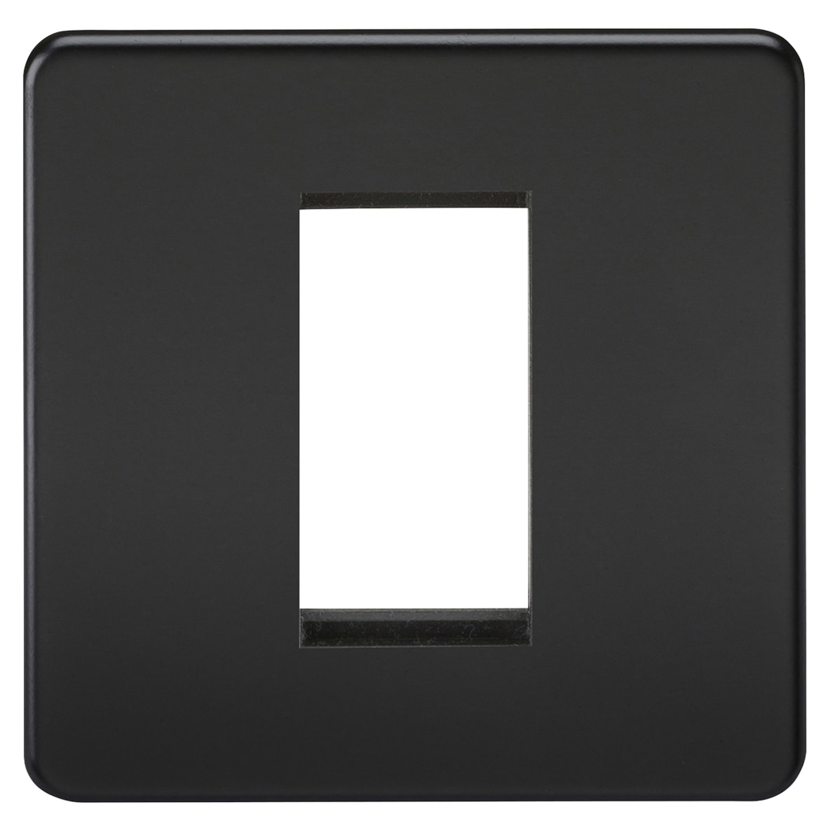 1 Gang 1 Module Euro Screwless Faceplate - Matt Black