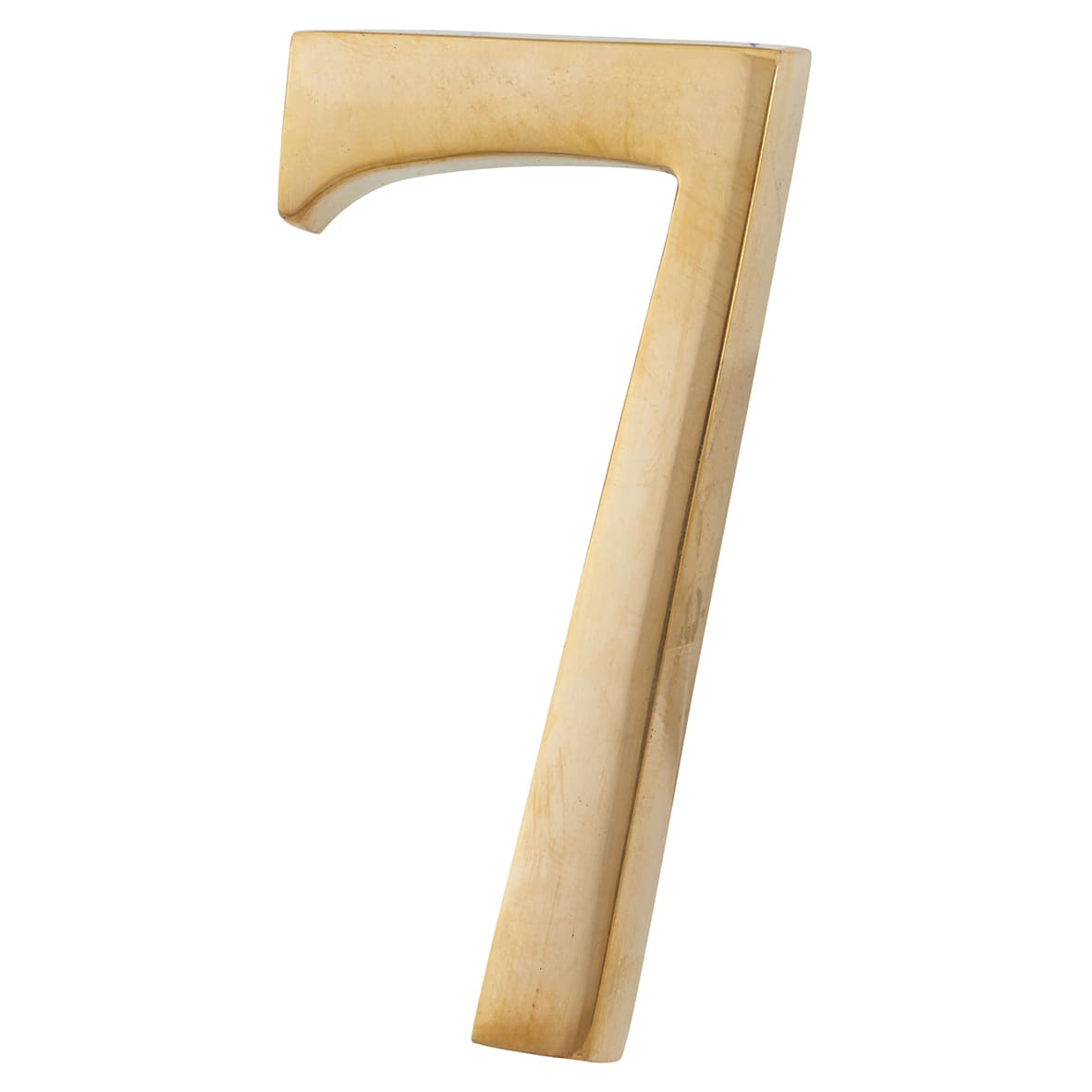 76mm Concealed Screw Fix Door Numeral - 7 - Unlacquered Brass