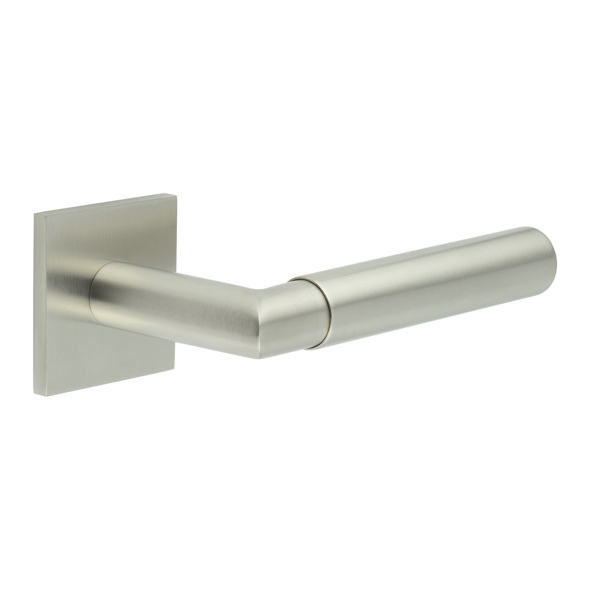 Satin Stainless Steel Unsprung Fire Rated Door Handles on Square Rose - CR-102 Range