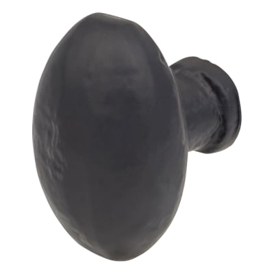 Solid Oval Cabinet Knob - 35 x 30mm - Black Iron