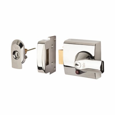 BS 3621:2007 Nightlatch - 60mm Backset - Polished Chrome Case/Cylinder