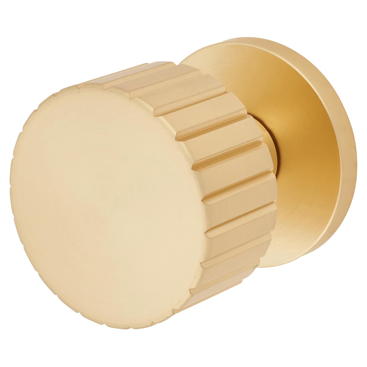 Satin Brass Mortice Door Knob - 60mm Rose Diameter - Cog Range