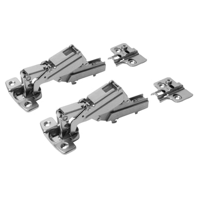 Clip-On Cabinet Hinge - 165° - Half Overlay - Zinc Plated - Pair