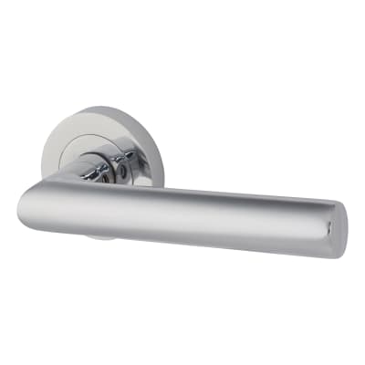 Polished Chrome Door Handles on Round Rose - Emily Range