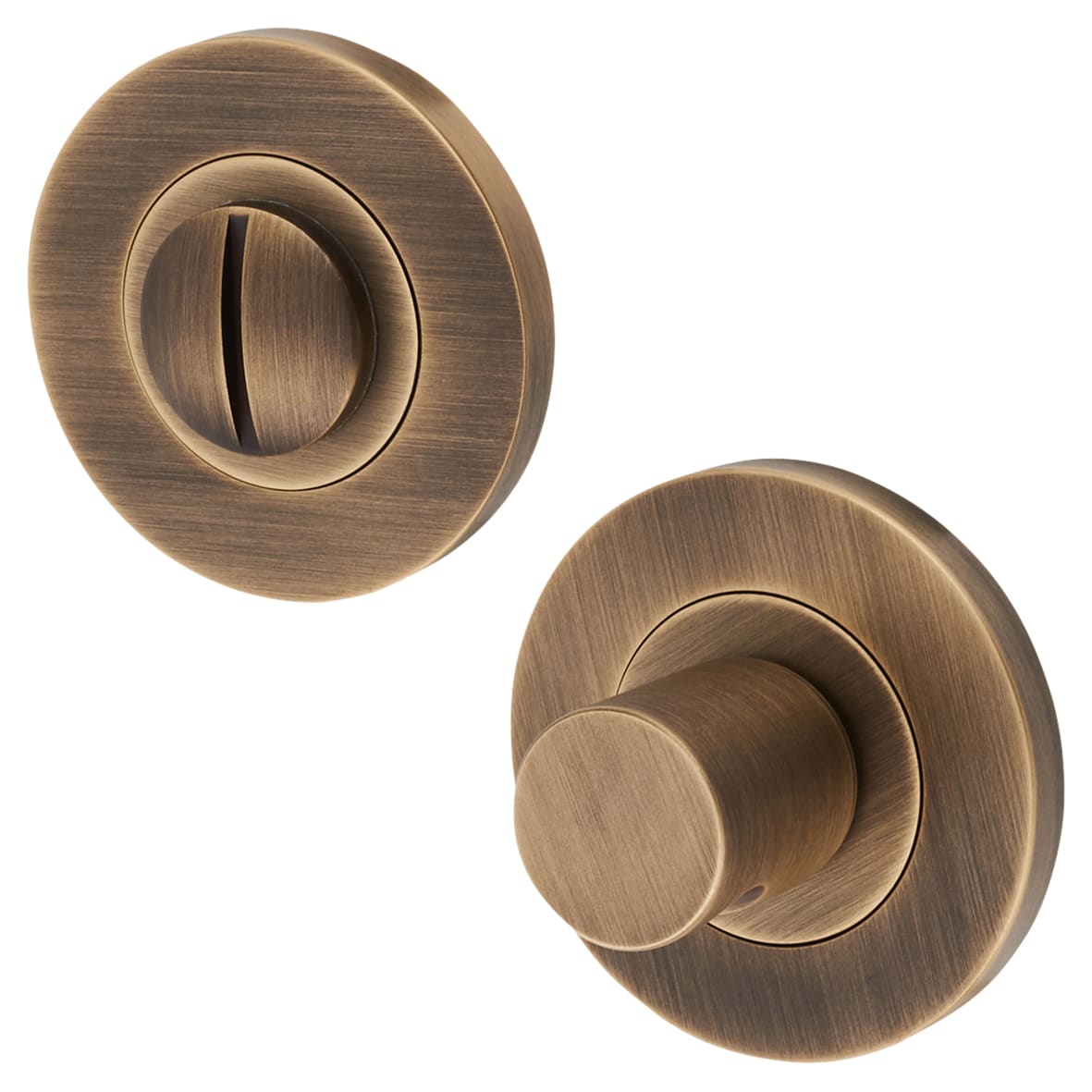 Bathroom Turn & Release - 50mm Diameter - Antique Brass