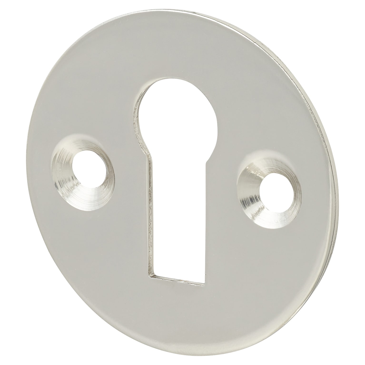 Victorian Escutcheon - 32mm Diameter - Keyhole - Polished Nickel