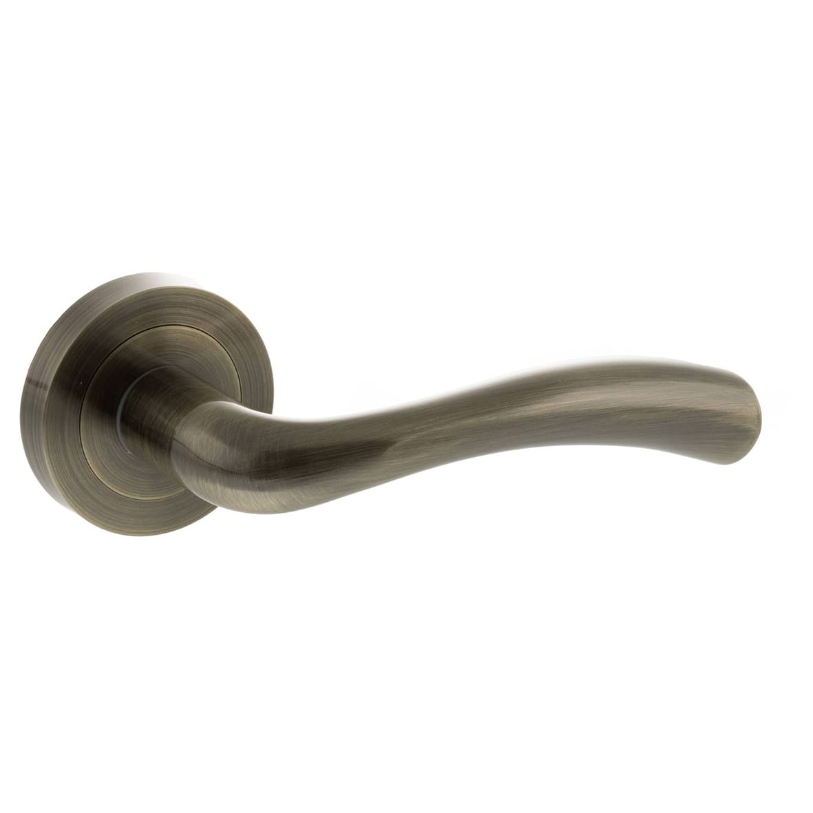 Status Texas Door Handle on Rose - Antique Brass