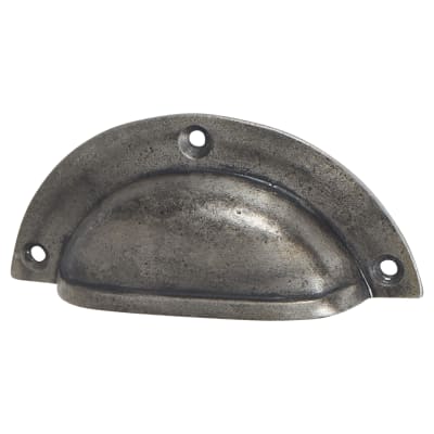 Vintage Lipped Cabinet Cup Handle - 86mm Centres - Pewter Effect